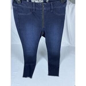 REWASH Blue Skinny Stretch Denim Jeans Zip Solid 5-Pocket Women's Regular
